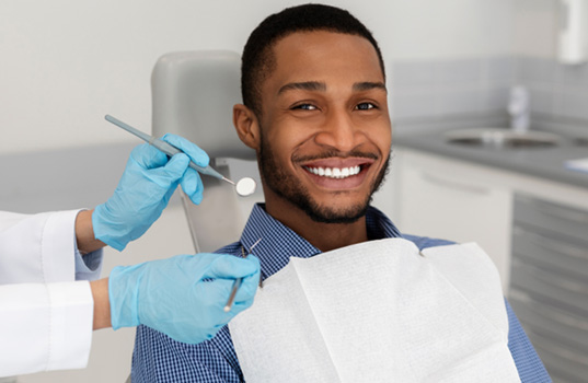 Patient in St. Augustine having routine dental exam